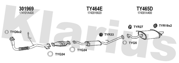 Klarius 301969 - Front Pipe For Cat  - Fits Toyota Celica 1.8i