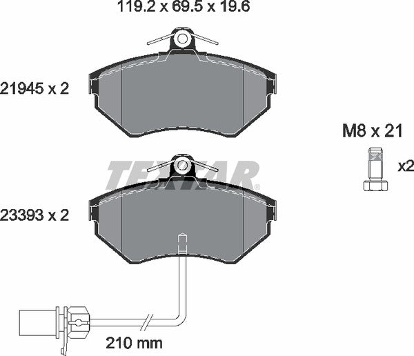 Textar Brake Pad Set - 2194504