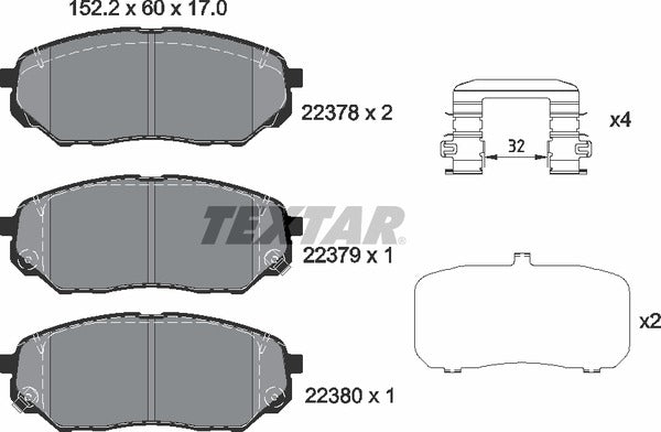 Textar Brake Pad Set - 2237801