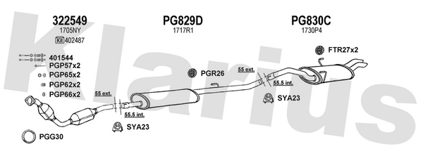 Klarius 322549 - Catalyst Type Approved Withpip  - Fits Citroen C8 2.0HDi