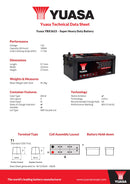 Yuasa 12V 180Ah 1175A Super Heavy Duty Battery - YBX3623 - 4 Year Warranty