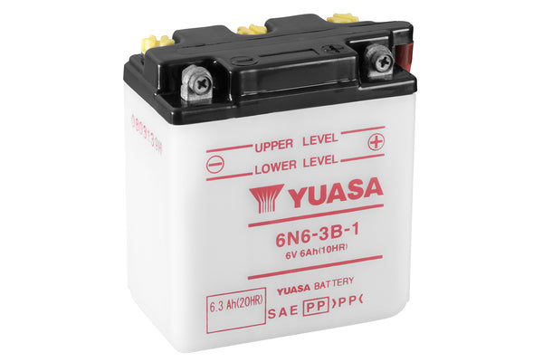 6N6-3B-1 (CP) 6V Yuasa Conventional Motorcycle Battery