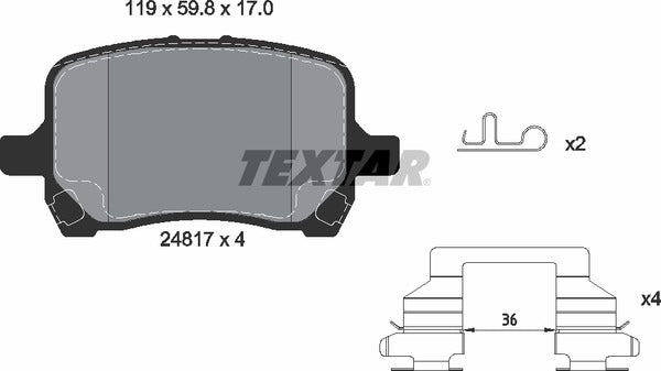 Textar Brake Pad Set - 2481701