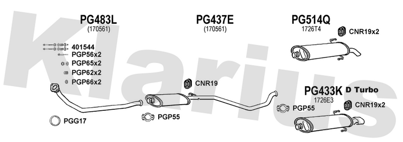 Klarius PG483L - Front Pipe  - Fits Peugeot 306 1.9TD