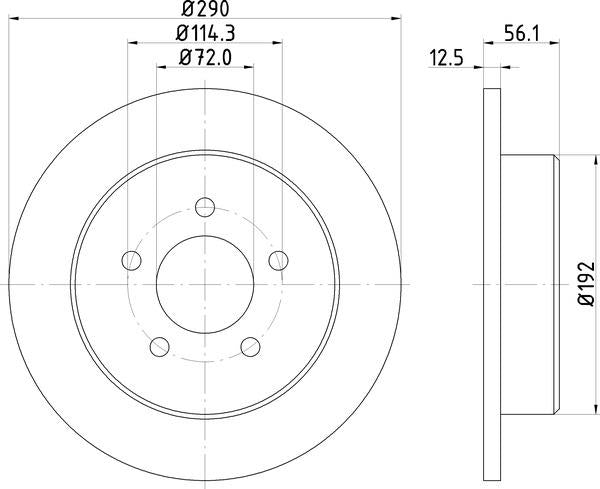 Mintex Brake Discs fits -Chrysler Dodge V302:5 MDC1553 (also fits other vehicles)