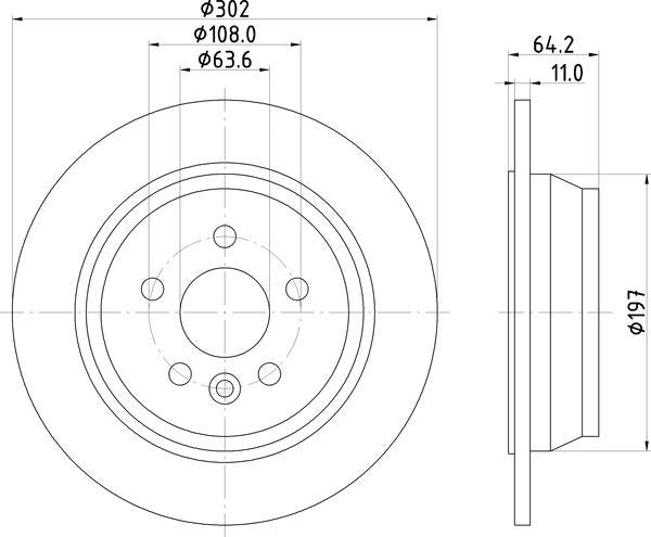 Mintex Brake Discs fits -Land Rover V308:5 MDC2804C (also fits other vehicles)