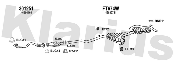 Klarius 301251 - Front Pipe For Cat  - Fits Fiat Brava 1.9JTD