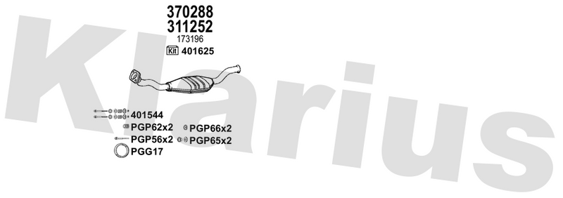 Klarius 311252 - Catalyst Type Approved  - Fits Citroen Xsara 1.6i