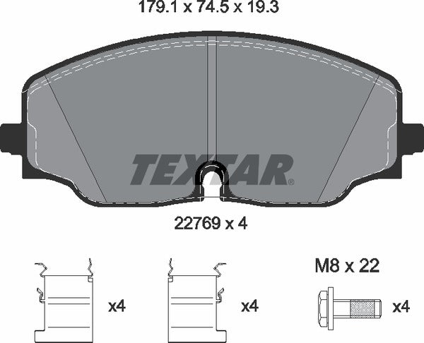 Textar Brake Pad Set - 2276901