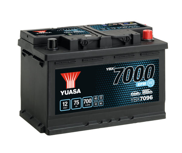 Yuasa YBX7096 EFB - 7096 Start Stop Plus Battery - 3 Year Warranty