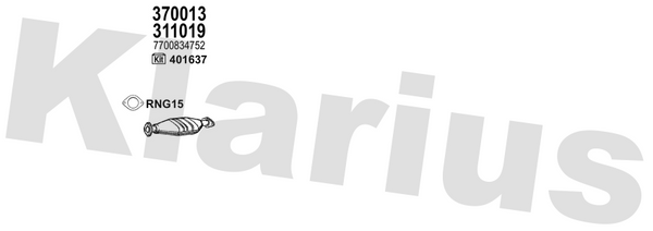 Klarius 311019 - Catalyst Type Approved  - Fits Renault Clio 1.2i