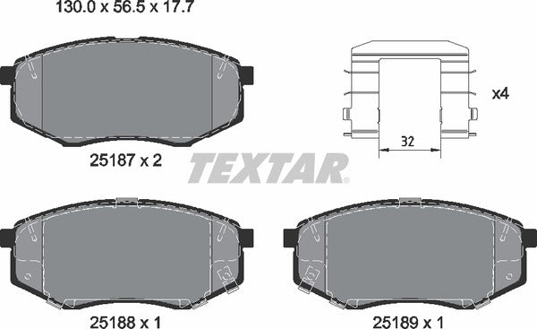 Textar Brake Pad Set - 2518701