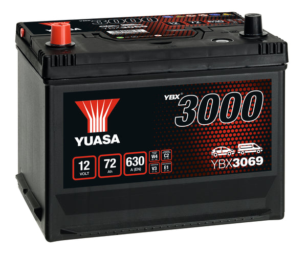 Yuasa YBX3069 - 3069 SMF Car Battery - 4 Year Warranty