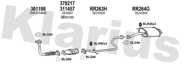 Klarius 301198 - Front Pipe For Cat  - Fits Rover 220 2.0SD,2.0TD