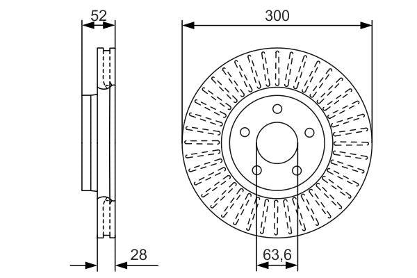 Bosch Brake Disc Pair Part No - 0986479D38