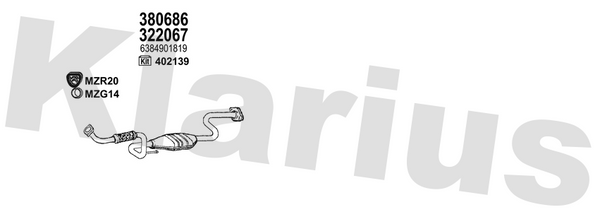 Klarius 322067 - Catalyst Type Approved Withpip  - Fits Mercedes Vito 2.3 D