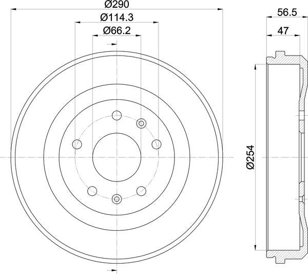 Mintex Brake Drum (Single) fits -Land Rover MBD281 (also fits other vehicles)
