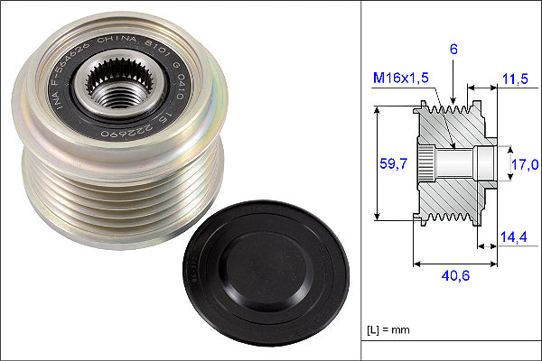INA Alternator Freewheel Clutch - Part No - 535022710