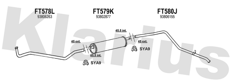 Klarius FT578L - Front Pipe  - Fits Fiat Daily 2.5D