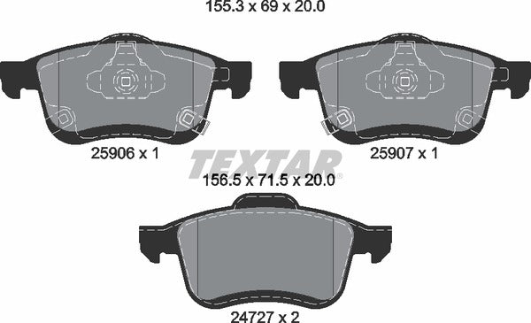 Textar Brake Pad Set - 2590601