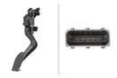 HELLA 6PV 011 554-711 Sensor, accelerator pedal position - for right-hand drive vehicles - 6-pin conne