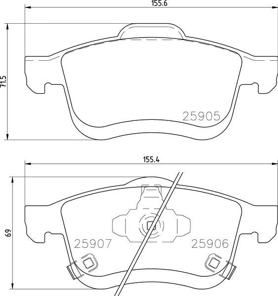 Mintex Brake Pad Set fits -Fiat MDB3440 (also fits other vehicles)
