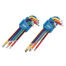 Draper L Colour TX/Ball Key Set 18pc - 04776