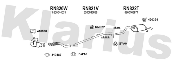Klarius RN820W - Centre Pipe  - Fits Renault Clio 1.5dCi