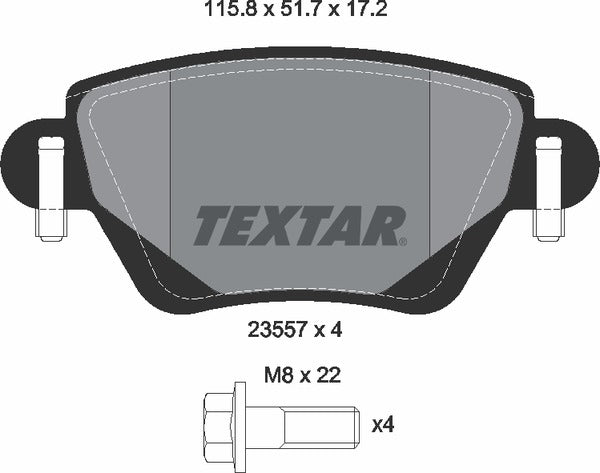 Ford Jaguar, Brake Pad Set - Textar 2355701