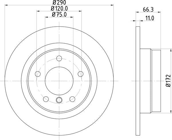 Mintex Brake Discs fits -BMW V320:5 MDC2557 (also fits other vehicles)