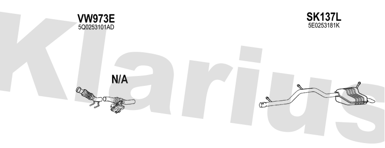 Klarius VW973E - Front Pipe  - Fits Skoda Octavia 2.0TDi 4x4