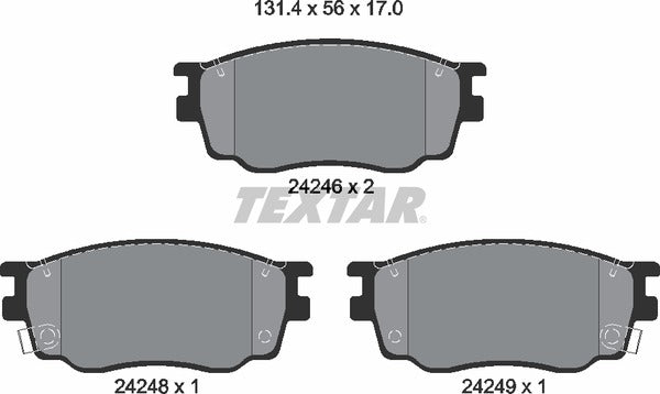 Mazda, Brake Pad Set - Textar 2424601