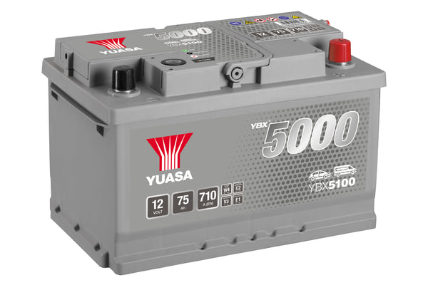 Yuasa YBX5100 - 5100 Silver High Performance SMF Car Battery - 5 Year Warranty