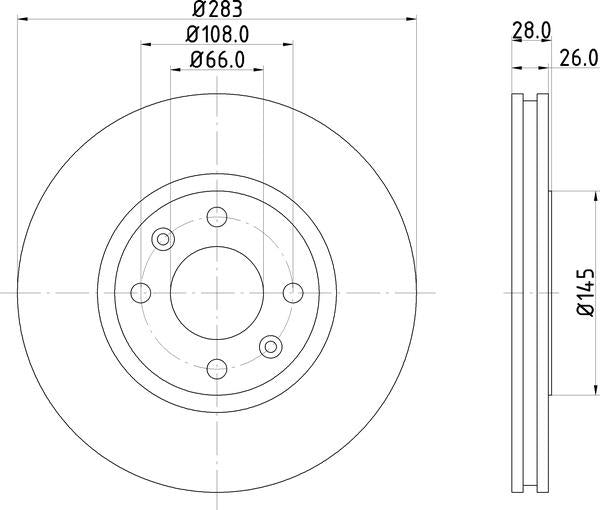Mintex Brake Discs fits -Citroën Peugeot S236:4 MDC869 (also fits other vehicles)