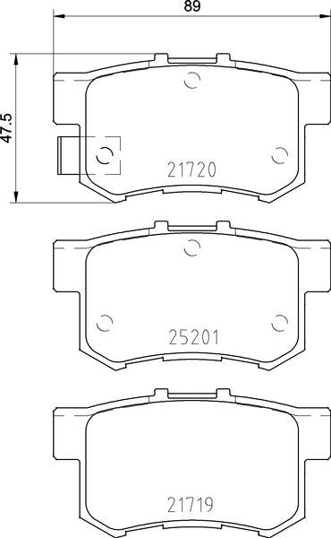 Mintex Brake Pad Set fits -Fiat Honda Suzuki MDB3134 (also fits other vehicles)