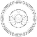 Borg & Beck Brake Drum (Single) -BBR7137
