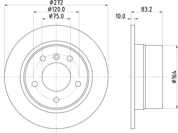 Mintex Brake Discs fits -BMW S272:5 MDC1327 (also fits other vehicles)