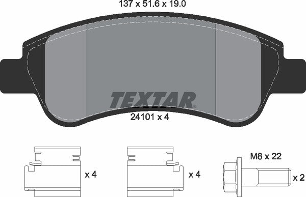 Citroën Ds Peugeot, Brake Pad Set - Textar 24101012533703