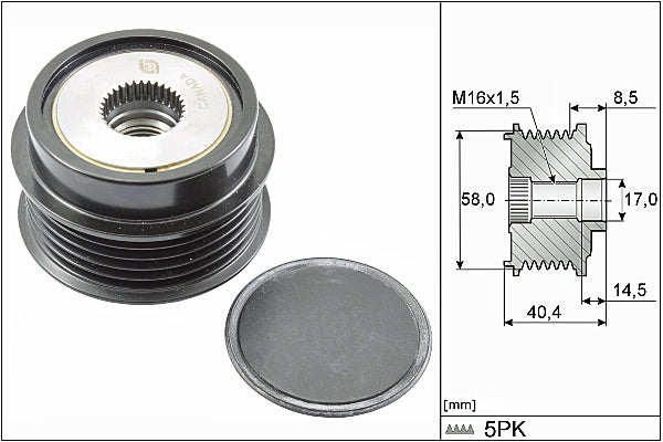 INA Alternator Freewheel Clutch - Part No - 535028010