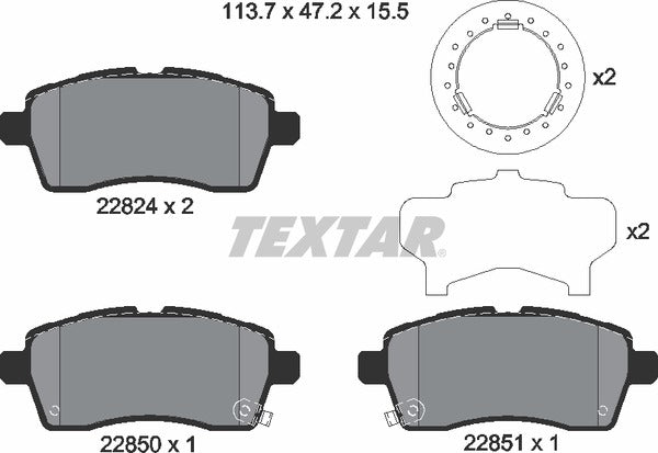 Textar Brake Pad Set - 2282401