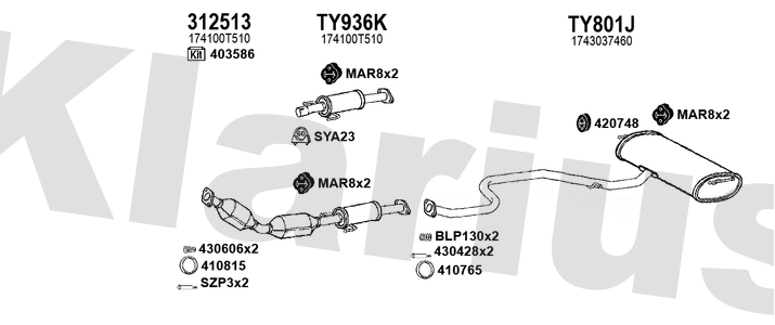 Klarius 312513 - Catalyst Type Approved Withpip  - Fits Lexus CT 200h 1.8