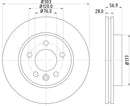 Mintex Brake Discs fits -Volkswagen S296:6 MDC2243 (also fits other vehicles)