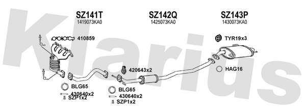 Klarius SZ141T - Centre Pipe  - Fits Suzuki Splash 1.2i