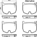 Mintex Brake Pad Set fits -MercedesBenz MDB2614 (also fits other vehicles)