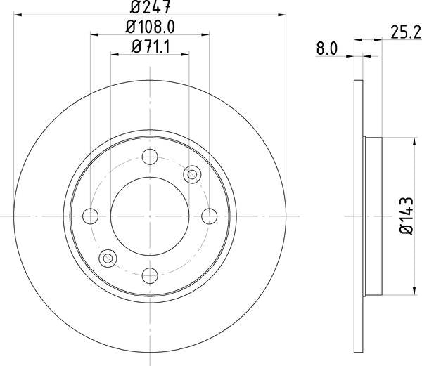 Mintex Brake Discs fits -Citroën Peugeot S266:5 MDC794C (also fits other vehicles)