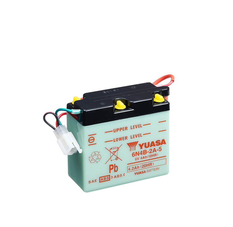 6N4B-2A-5 (DC) 6V Yuasa Conventional Motorcycle Battery