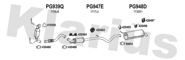 Klarius PG939Q - Front Pipe  - Fits Citroen C4 1.6