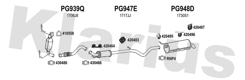 Klarius PG939Q - Front Pipe  - Fits Citroen C4 1.6