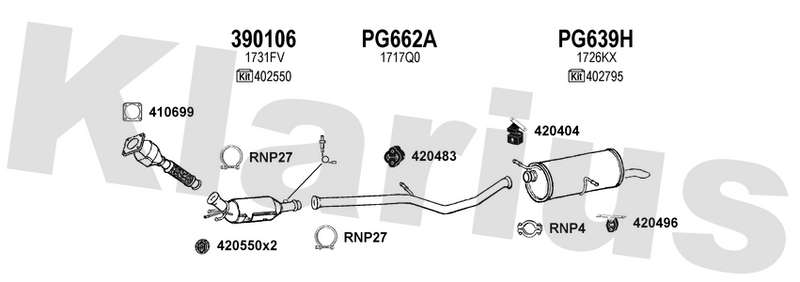 Klarius 390106 - Catalyst & Dpf Combined  - Fits Peugeot 307 2.0HDi