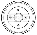Borg & Beck Brake Drum (Single) -BBR7141